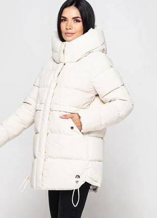 Зимняя куртка оверсайз пуховик с капюшоном пальто2 фото