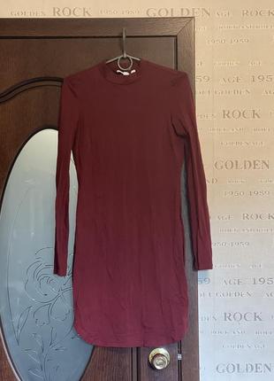 Сукня плаття бордо h&m розмір s4 фото