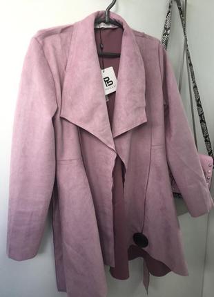 Ніжно рожевий тренч, пальто, накидка, кардіган