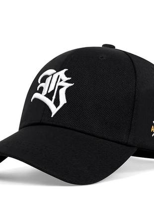 Бейсболка кепка чорна унісекс універсальна лого вишите