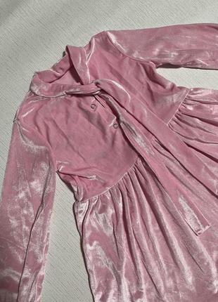 Платье платье велюр розовое 5-6 лет8 фото