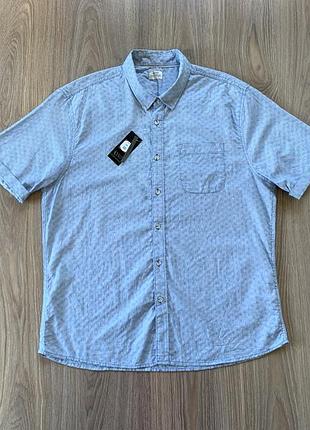 Мужская хлопковая рубашка с короткими рукавами acw85