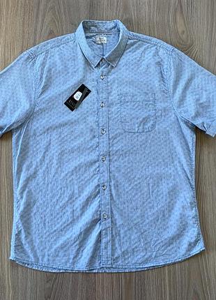 Мужская хлопковая рубашка с короткими рукавами acw85