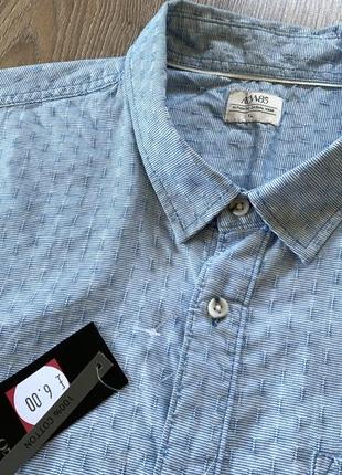 Мужская хлопковая рубашка с короткими рукавами acw85