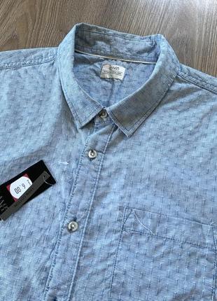 Мужская хлопковая рубашка с короткими рукавами acw85