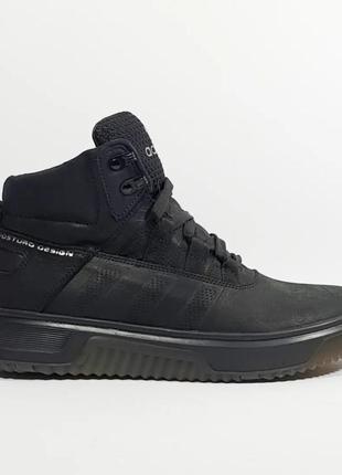 adidas women posturo design boots winter leather •black•