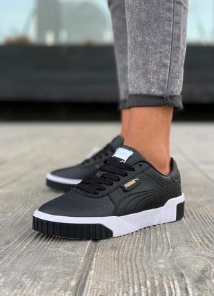 Puma cali black/white  шикарные женские кроссовки пума черные с белым2 фото