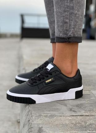 Puma cali black/white  шикарные женские кроссовки пума черные с белым7 фото