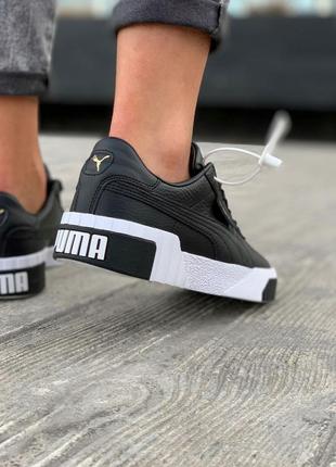 Puma cali black/white  шикарные женские кроссовки пума черные с белым9 фото