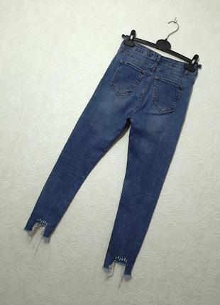 Lovest турецкие джинсы синие зауженные слимы скинни denim котон+эластан женские высокая посадка6 фото