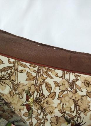 Винтажный шелковый платок цветочный принт птицы sir cloyton london /545/7 фото