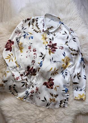 💙🌺💛 неймовірно красива атласна блузка5 фото