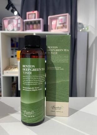 Тонер з зеленим чаєм benton deep green tea toner