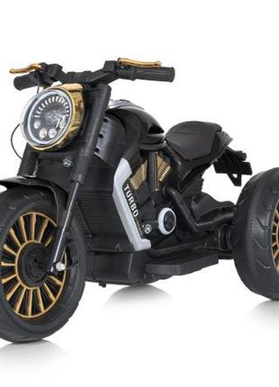 Дитячий електромотоцикл turbo gold (чорний колір) 12v7ah, 50w