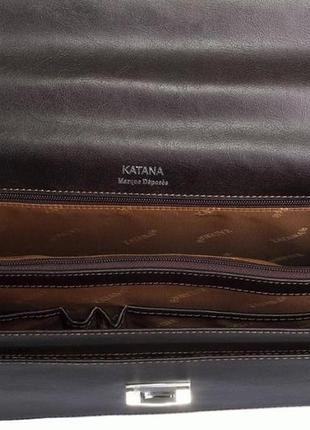 Мужской портфель katana франция из кожи, коричневый k63041-25 фото