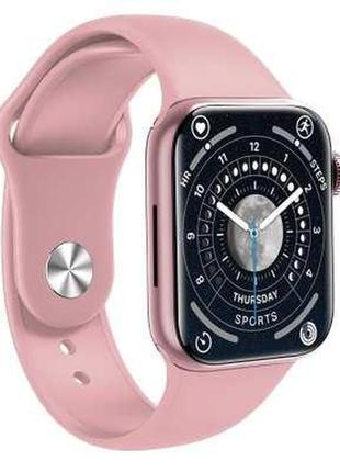Cмарт часы smart watch gs8 pro max 45mm с украинским языком и функцией звонка розовый6 фото