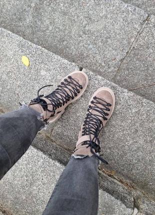 Женские ботинки натуральная замша осень, зима