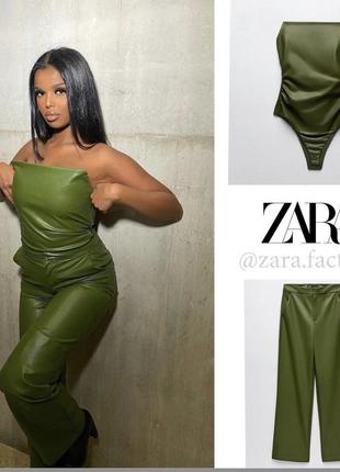 Топ, боді з шкірзаму zara3 фото