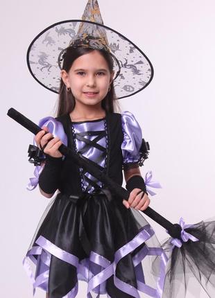 Карнавальный костюм для девочки  ведьмочка, ведьма, баба яга4 фото