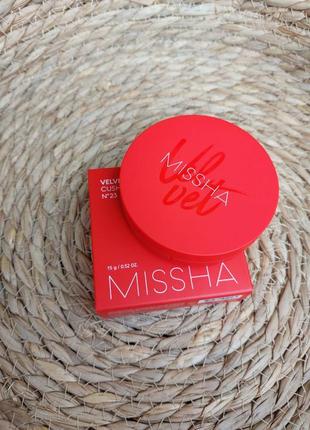 Кушон для лица с матовым финишем missha velvet finish cushion spf50+/pa+++ №23. 15 г2 фото