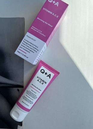 Q+a - антиоксидантна маска з вітамінами a.c.e - vitamin a.c.e - warming gel mask3 фото