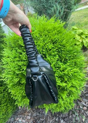 Маленька жіноча чорна сумочка з еко-шкіри, сумка, клатч3 фото