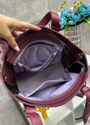 Женская замшевая сумка, сумочка а4, шоппер, замша, эко-кожа в стиле зара, zara3 фото
