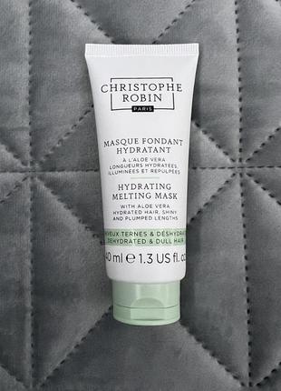 Увлажняющая маска для сухих волос christophe robin hydrating melting mask aloe vera 40ml