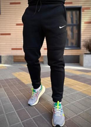 ☃️ зимние спортивные штаны nike с начесом черные теплые и стильные найк s, m, l, xl, xxl