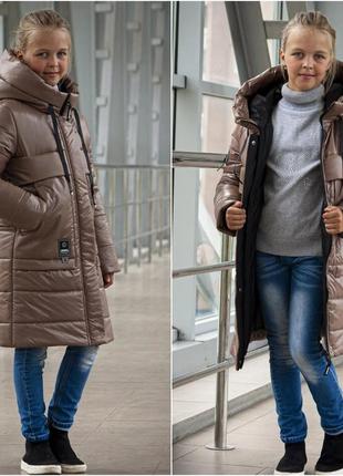 Зимова куртка підліткова пальто на дівчинку 10-15 років | тепла подовжена курточка пуховик для підлітків | верхній одяг на зиму