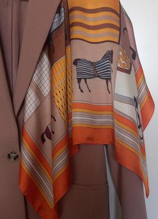 Стильный элегантный платок лошади, лошадь, ипподром, геометрия, животные, шарф