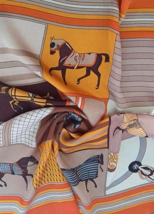 Стильный элегантный платок лошади, лошадь, ипподром, геометрия, животные, шарф2 фото