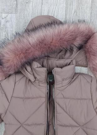 Детская зимняя куртка пальто на девочку, модная удлиненная курточка пуховик для детей, теплая парка - зима4 фото