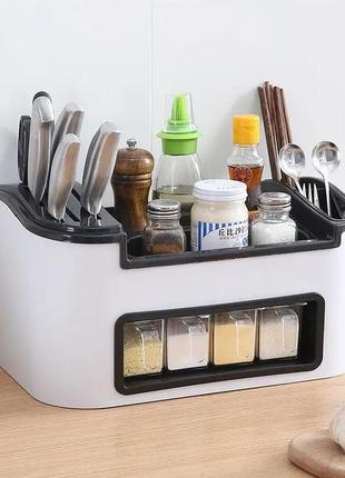 Кухонний органайзер для приладів та спецій, підставка для зберігання спецій та кухонного приладдя
