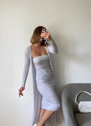 Вечерний комплект платье и кардиган с люрексом5 фото