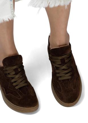 Кеды женские замшевые woman's heel коричневые3 фото