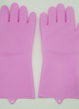 Перчатки с щеткой для уборки и мытья посуды kitchen gloves 55114 фото