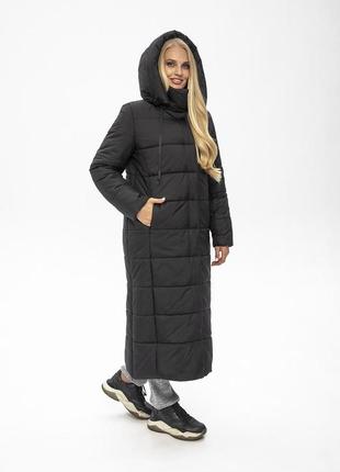 Теплое зимнее пальто агата пуховик fill tex с поясом 46-58 размеры разные цвета4 фото