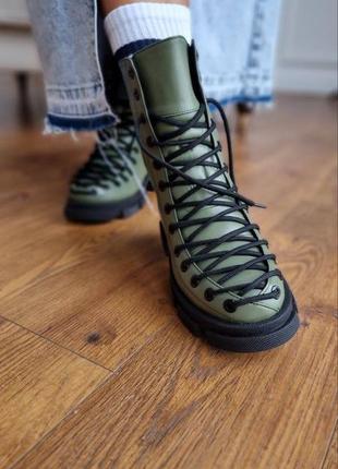 Ботинки натуральная кожа на шнурках3 фото