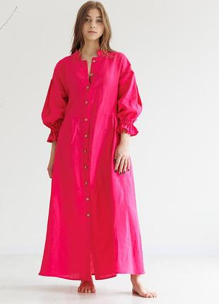 Льняное женское платье vil'ni такома фуксия
