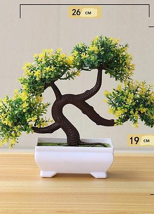 Искусственная композиция бонсай дерево (желтое)
