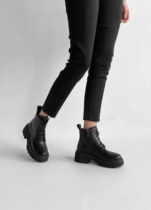 Женские демисезонные ботинки из экокожи невысокие mei de li черные 39 40 38 37 365 фото