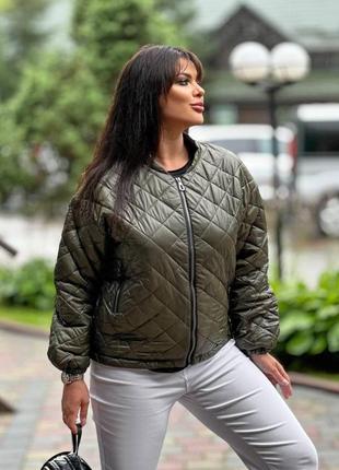 Куртка коротка бомбер жіноча демі до 60 розміру5 фото
