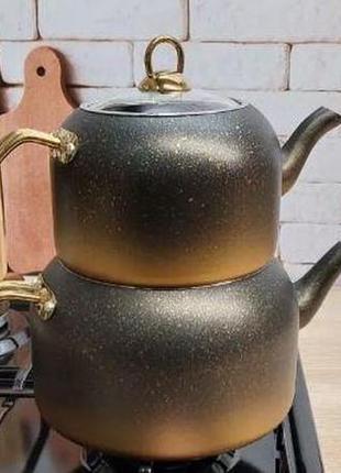 Двоярусний чайник o.m.s. collection oms 8250-xl-bronze