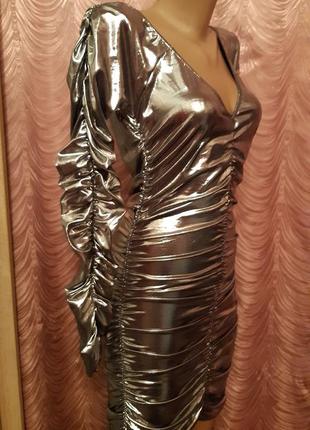 Серебристое сексуальное платье cottelli collection.германия. размер м4 фото