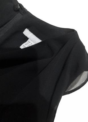 Черное двухслойное платье с шифоновой вуалью бренд ➤ h&m ® оригинал s-xs3 фото