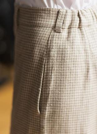 Льняные женские брюки vil'ni ньюри гусиная лапка натуральный4 фото