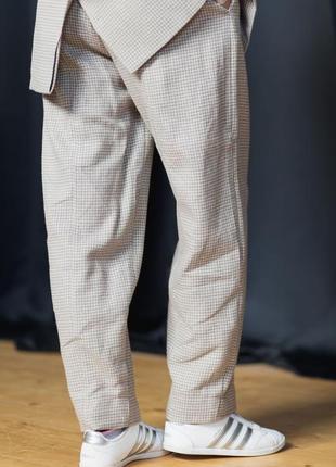 Льняные женские брюки vil'ni ньюри гусиная лапка натуральный6 фото