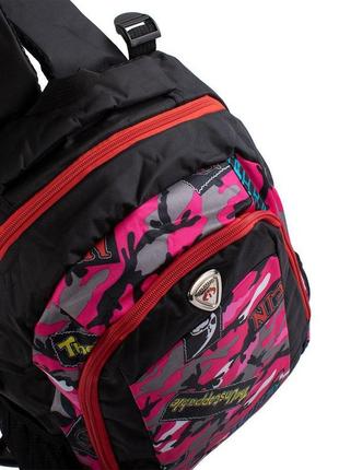 Рюкзак женский спортивный из ткани черный с розовым valiria fashion 4detbu4929-138 фото