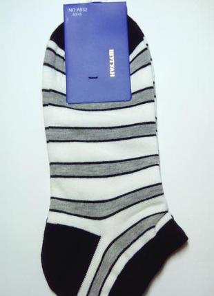 Шкарпетки чоловічі короткі у велику смужку шугуан преміум якість